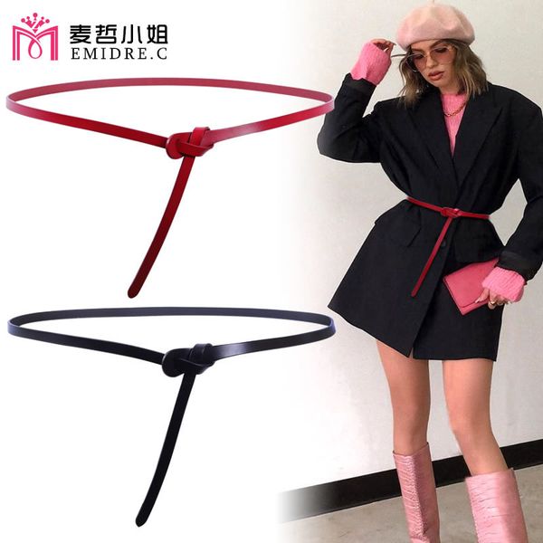 suit women's coat decoration fine belt fashion all kinds of knot leather soft long red black waist chain, Black;brown
suit women's coat decoration fine belt fashion all kinds of knot leather soft long red black waist chain, Black;brown