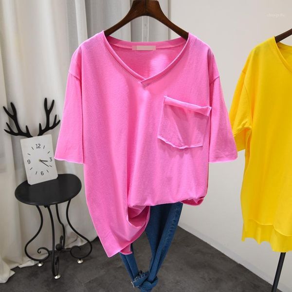 simple oversized women tee shirt summer 2020 korean solid loose cotton t shirt female v neck lazy casual tees maxi size1, White
simple oversized women tee shirt summer 2020 korean solid loose cotton t shirt female v neck lazy casual tees maxi size1, White