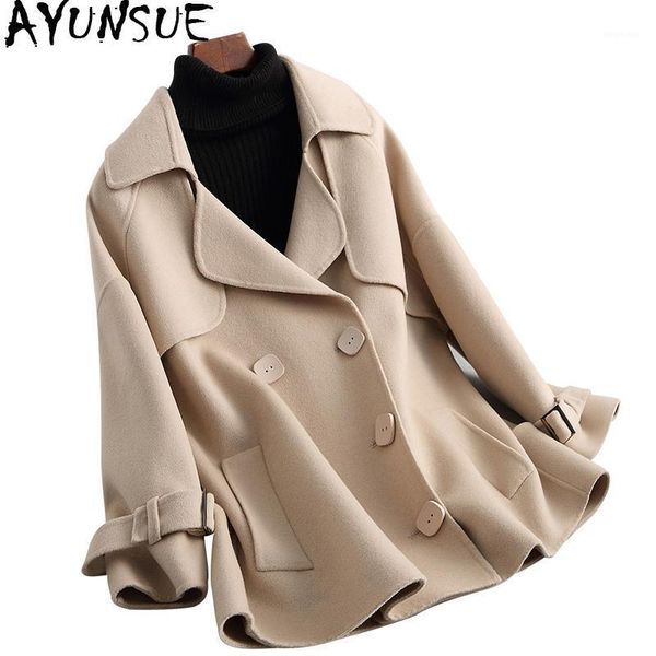 ayunsue 2020 new spring autumn double-side wool coat women solid medium long coats winter jackets outerwear casaco kqn380531, Black
ayunsue 2020 new spring autumn double-side wool coat women solid medium long coats winter jackets outerwear casaco kqn380531, Black