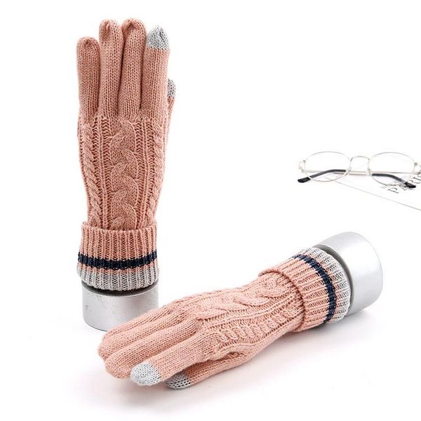 five fingers gloves european and american style wool knitted ladies jacquard touch screen warmth fashionable winter, Blue;gray
five fingers gloves european and american style wool knitted ladies jacquard touch screen warmth fashionable winter, Blue;gray
