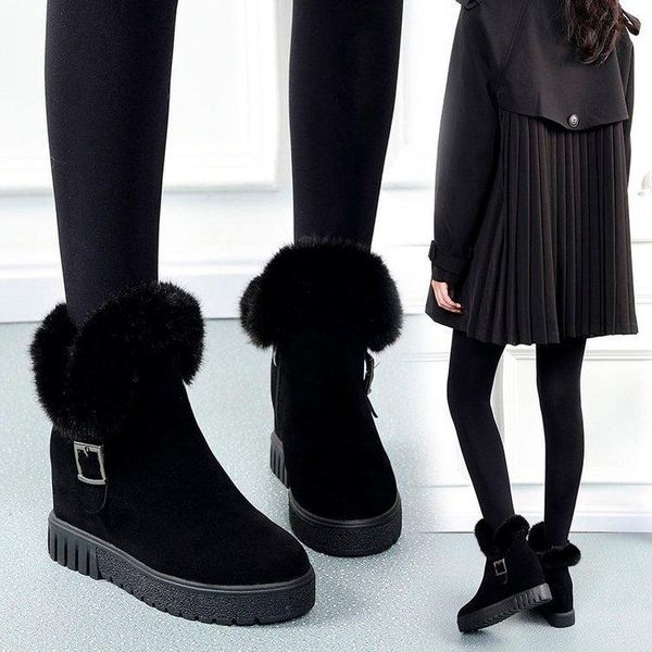 winter new fur snow boots short tube increase high wild plus velvet warm scrub mat boots women cottonshoes, Black
winter new fur snow boots short tube increase high wild plus velvet warm scrub mat boots women cottonshoes, Black