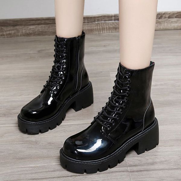 motorcyle leather 2020 female winter lace up ankle boot platform mujer black lolita boots nrsv
motorcyle leather 2020 female winter lace up ankle boot platform mujer black lolita boots nrsv