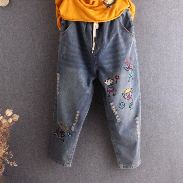 cute cartoon fashion korean ladies high waist straight pants women vintage elastic jeans punk embroidery blue ripped trousers1
cute cartoon fashion korean ladies high waist straight pants women vintage elastic jeans punk embroidery blue ripped trousers1