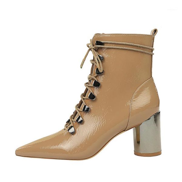 women's boots point toe block heels pumps faux patent leather combat boots brown black shoes for women 2020 fashion footwear1
women's boots point toe block heels pumps faux patent leather combat boots brown black shoes for women 2020 fashion footwear1
