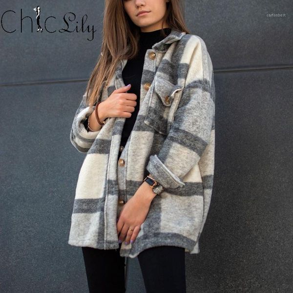 women's jackets chiclily long sleeve lapel plaid womens casual coat loose single breasted jacket winter fall 2021 women drop1, Black;brown
women's jackets chiclily long sleeve lapel plaid womens casual coat loose single breasted jacket winter fall 2021 women drop1, Black;brown