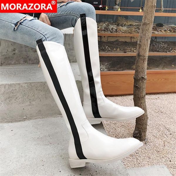 morazora 2020 popular knee high boots low heel round toe ladies shoes patent leather 2 colors women boots1, Black
morazora 2020 popular knee high boots low heel round toe ladies shoes patent leather 2 colors women boots1, Black