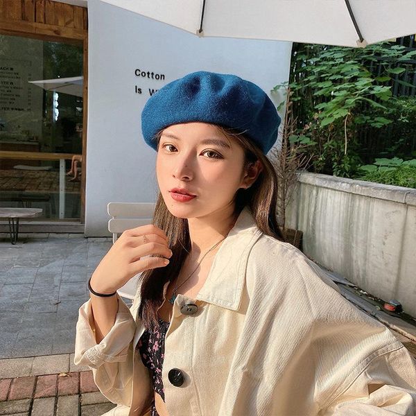 woman girls thick winter autumn warm vintage lambswool beret hat korean style caps for women elegant painter cap, Blue;gray
woman girls thick winter autumn warm vintage lambswool beret hat korean style caps for women elegant painter cap, Blue;gray