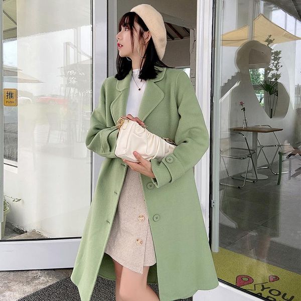 women's wool & blends korean jacket autumn women 2021 coat long woman coats winter fashion female outwear parkas manteau femme wpy1217, Black
women's wool & blends korean jacket autumn women 2021 coat long woman coats winter fashion female outwear parkas manteau femme wpy1217, Black