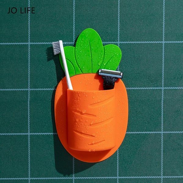 hooks & rails jo life creative carrot wall mounted silicone storage bag tooth brush toothpaste organizer rack water draining shelf
hooks & rails jo life creative carrot wall mounted silicone storage bag tooth brush toothpaste organizer rack water draining shelf