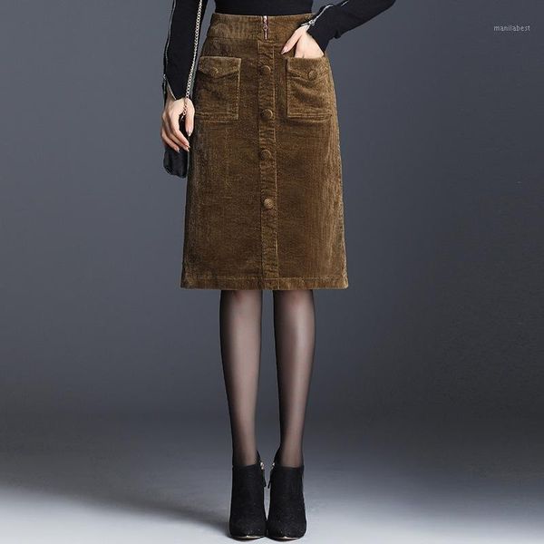 corduroy midi skirts womens 2020 autumn winter high waist solid button slim fit package hip skirt elegant skirt1, Black
corduroy midi skirts womens 2020 autumn winter high waist solid button slim fit package hip skirt elegant skirt1, Black