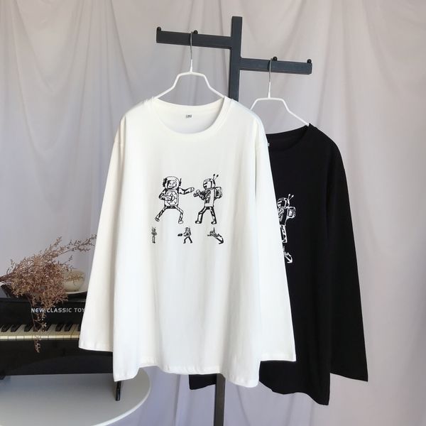 autumn 2020 new round neck korean version of medium long long sleeve t- bottoming shirt shows thin and large cartoon t-shirt trend ip6mm ip6, White
autumn 2020 new round neck korean version of medium long long sleeve t- bottoming shirt shows thin and large cartoon t-shirt trend ip6mm ip6, White