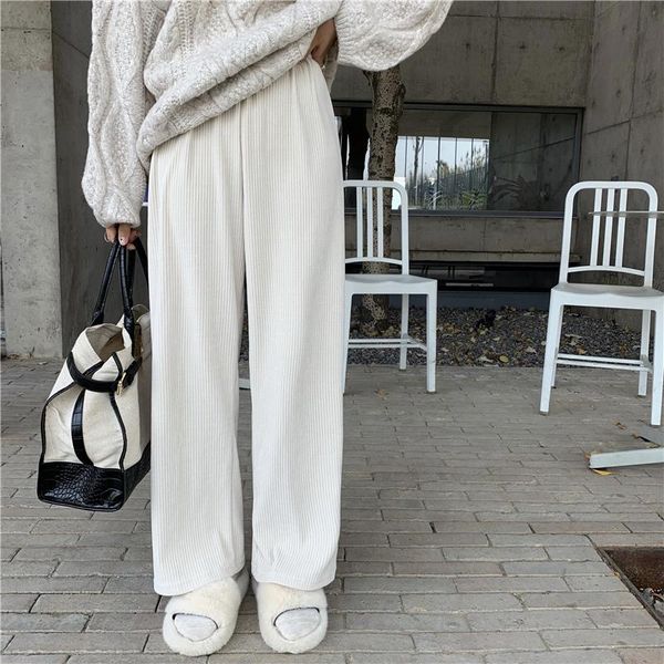 women's pants & capris 2colors long trousers women 2021 loose breif straight casual corduroy female thick warm wide leg women(r99471, Black;white
women's pants & capris 2colors long trousers women 2021 loose breif straight casual corduroy female thick warm wide leg women(r99471, Black;white