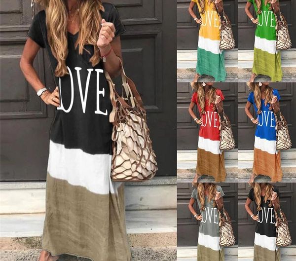 designer dresses v neck woman summer clothes love print patchwork loose long ladies dress short sleeve casual dresses plus size women, Black;gray
designer dresses v neck woman summer clothes love print patchwork loose long ladies dress short sleeve casual dresses plus size women, Black;gray