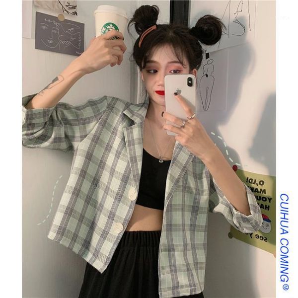 vintage plaid shirt women ins fashion harajuku cropped blazer casual streetwear summer blouses outerwear1, White
vintage plaid shirt women ins fashion harajuku cropped blazer casual streetwear summer blouses outerwear1, White