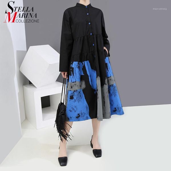 new tie dye style woman 2020 autumn winter long sleeve black print vintage shirt dress pocket ladies casual midi dress robe 65081, Black;gray
new tie dye style woman 2020 autumn winter long sleeve black print vintage shirt dress pocket ladies casual midi dress robe 65081, Black;gray