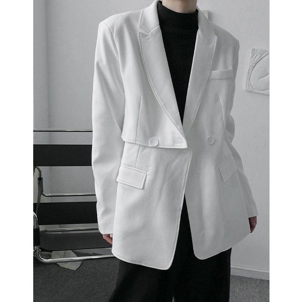 men's suits & blazers male women streetwear vintage black white suit coat outerwear men asymmetry casual slim fit jacket overcoat, White;black
men's suits & blazers male women streetwear vintage black white suit coat outerwear men asymmetry casual slim fit jacket overcoat, White;black
