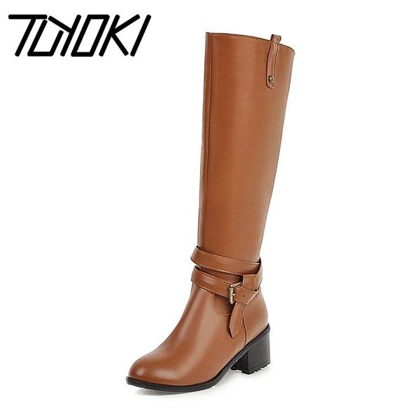 tuyoki women pu leather buckle knee high boots zipper daily chunky heels winter boots round toe botas footwear size 34-43, Black
tuyoki women pu leather buckle knee high boots zipper daily chunky heels winter boots round toe botas footwear size 34-43, Black