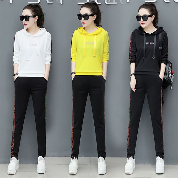 2020 spring two-piece women's long-sleeved large size sweatshirt pants elastic sportswear casual woman suit t200702, White
2020 spring two-piece women's long-sleeved large size sweatshirt pants elastic sportswear casual woman suit t200702, White