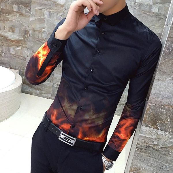 men's dress shirts print shirt men long sleeve slim fit casual korean fashion night club party camisas masculina, White;black
men's dress shirts print shirt men long sleeve slim fit casual korean fashion night club party camisas masculina, White;black