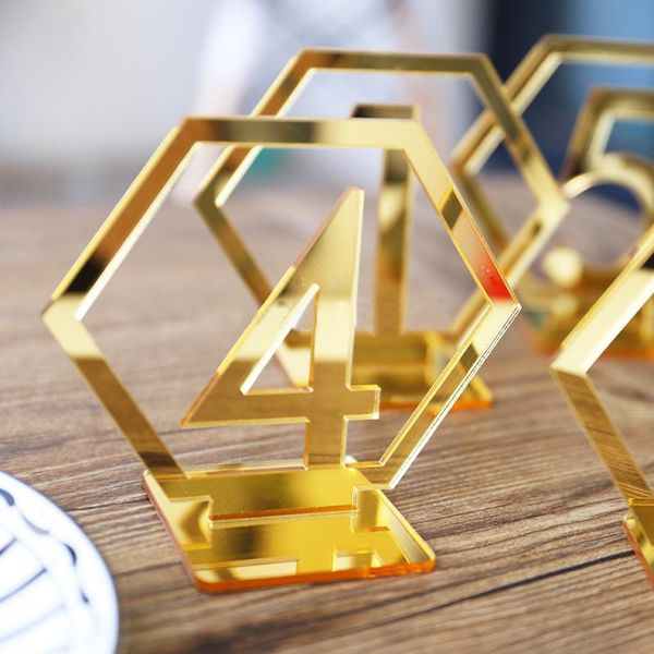 mirror wedding seat card hexagonal table number sign for wedding party decoration gold acrylic number birthday geometrictable
mirror wedding seat card hexagonal table number sign for wedding party decoration gold acrylic number birthday geometrictable