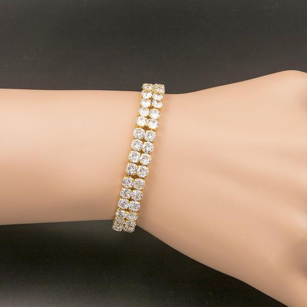 link, chain simple hip-hop shiny men's double row bracelet, light luxury temperament inlaid zircon plating wide women's bracelet, Black
link, chain simple hip-hop shiny men's double row bracelet, light luxury temperament inlaid zircon plating wide women's bracelet, Black