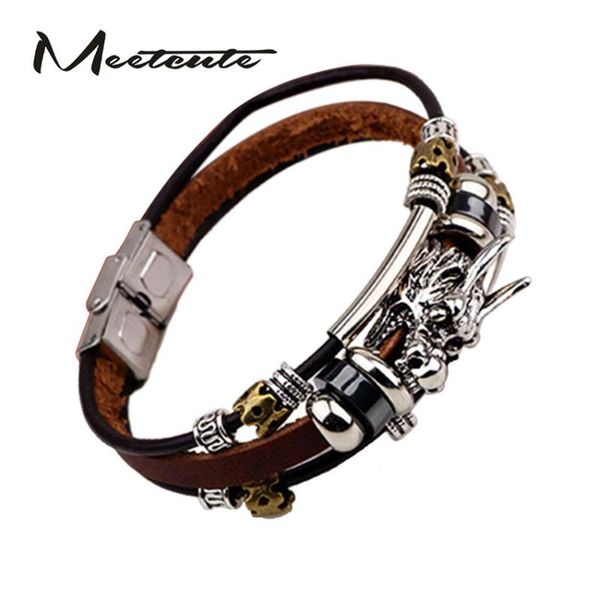 meetcute ethnic fashion leather bangles & bracelets man china dragon head zodiac bracelets multi-layer leather rope punk jewelry, Golden;silver
meetcute ethnic fashion leather bangles & bracelets man china dragon head zodiac bracelets multi-layer leather rope punk jewelry, Golden;silver