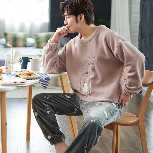 pajamas for couples set thick warm coral fleece homewear winter lounge men's clothing soft loose pajamas women home clothes suit, Black;brown
pajamas for couples set thick warm coral fleece homewear winter lounge men's clothing soft loose pajamas women home clothes suit, Black;brown