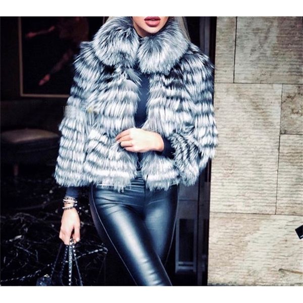 lady striped silver fox fur coat short jacket with wool lining spring autumn luxury elegant plus size clothes 201103, Black
lady striped silver fox fur coat short jacket with wool lining spring autumn luxury elegant plus size clothes 201103, Black