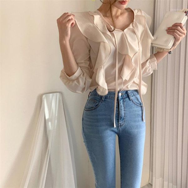 elegance chiffon solid office lady all match 2021 loose ruffles minimalist women chic gentle shirts1, White
elegance chiffon solid office lady all match 2021 loose ruffles minimalist women chic gentle shirts1, White