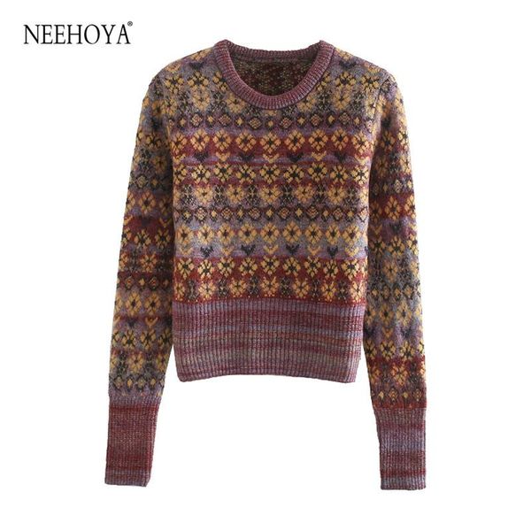 women's sweaters women 2021 fashion jacquard cropped knitted sweater vintage o neck long sleeve female pullovers chic, White;black
women's sweaters women 2021 fashion jacquard cropped knitted sweater vintage o neck long sleeve female pullovers chic, White;black