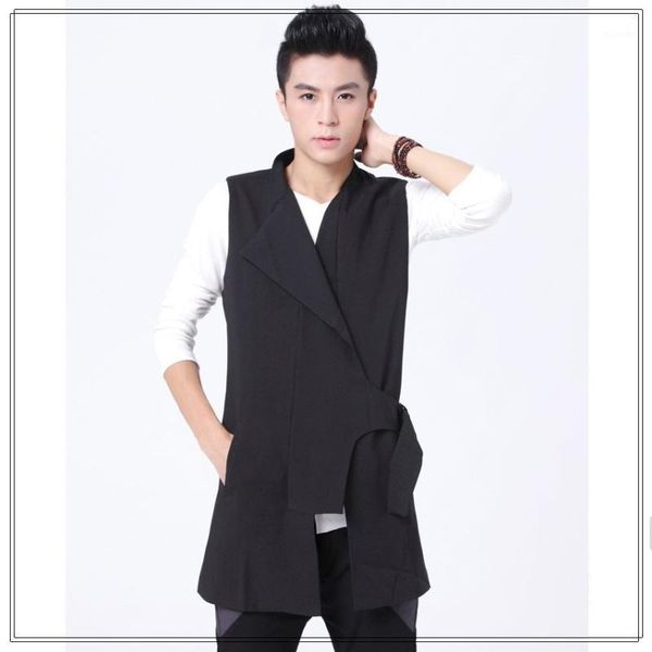 2016 new men's clothing fashion elegant irregular stand collar slim vest personalized medium-long croppings vest singer costumes1, Black;white
2016 new men's clothing fashion elegant irregular stand collar slim vest personalized medium-long croppings vest singer costumes1, Black;white