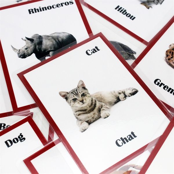 children montessori french/english animals word learning card flashcards games puzzles for kids baby juguetes educativos toy y200428
children montessori french/english animals word learning card flashcards games puzzles for kids baby juguetes educativos toy y200428