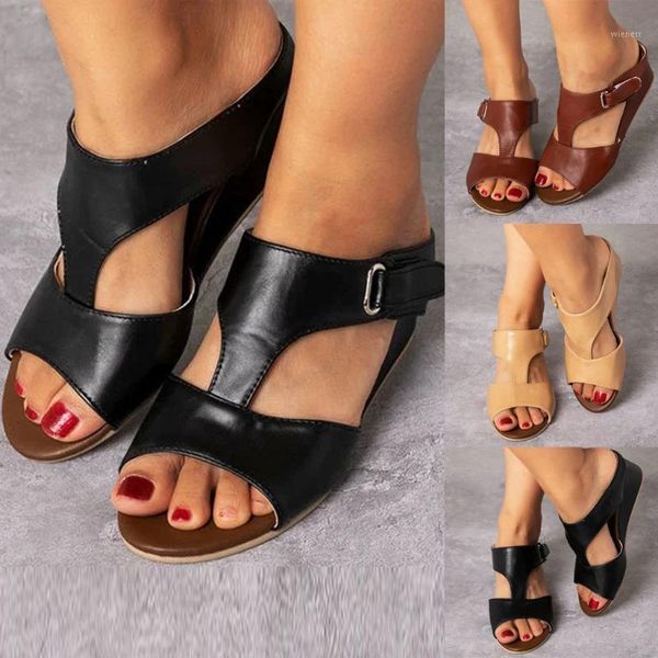 women solid slippers woman shoes ladies pu leather wedges flat shoes female casual slingbacks sandals comfortable platform 4.281, Black
women solid slippers woman shoes ladies pu leather wedges flat shoes female casual slingbacks sandals comfortable platform 4.281, Black