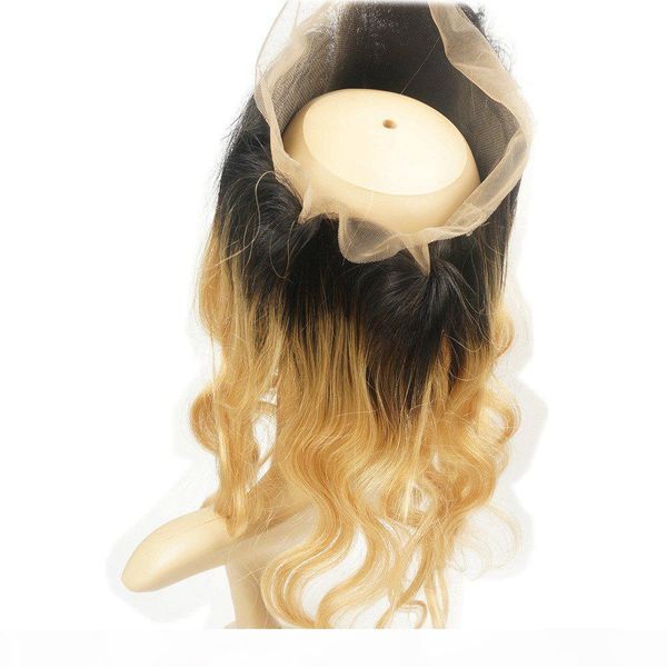 360 full lace frontal closure #1b 27 dark roots honey blonde ombre brazilian remy human hair extension body wave swiss lace, Black
360 full lace frontal closure #1b 27 dark roots honey blonde ombre brazilian remy human hair extension body wave swiss lace, Black