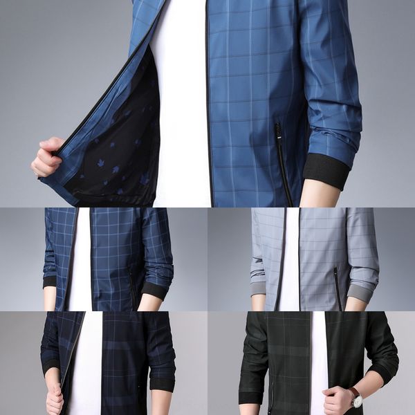 31t8y autumn and winter thin jacket jacket coat mature high end business men's plaid coat men's stand collar leisure, Black
31t8y autumn and winter thin jacket jacket coat mature high end business men's plaid coat men's stand collar leisure, Black