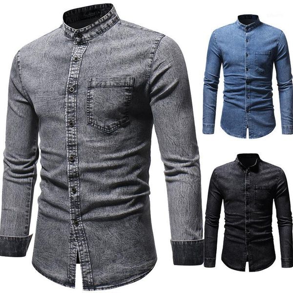 2018 new fall new style small collar men's casual wear long sleeved washed men's shirts size -3xl1, White;black
2018 new fall new style small collar men's casual wear long sleeved washed men's shirts size -3xl1, White;black