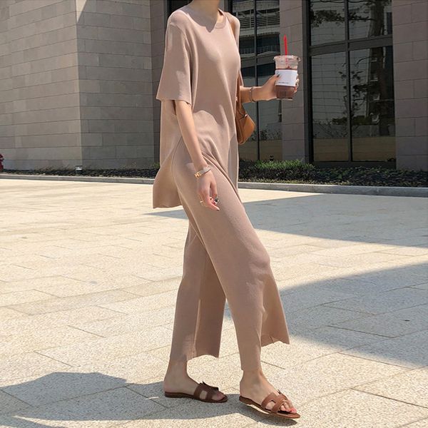 tracksuit 2 piece pant suits for women knitted short sleeve two piece set and wide leg pants women suit outwear korean t200825, Gray
tracksuit 2 piece pant suits for women knitted short sleeve two piece set and wide leg pants women suit outwear korean t200825, Gray