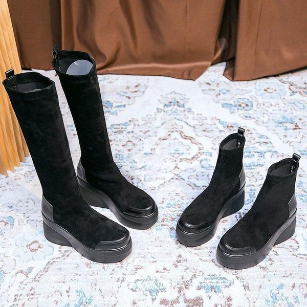 boots 2021 ladies high platform fashion slip on heels women wedges shoes chunky heel casual long, Black
boots 2021 ladies high platform fashion slip on heels women wedges shoes chunky heel casual long, Black