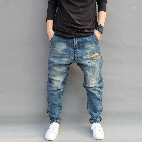plus size -6xl mens distressed jeans ripped loose fit harem pants slim fit cross pants patchpockets darked wash jeans 809741, Blue
plus size -6xl mens distressed jeans ripped loose fit harem pants slim fit cross pants patchpockets darked wash jeans 809741, Blue