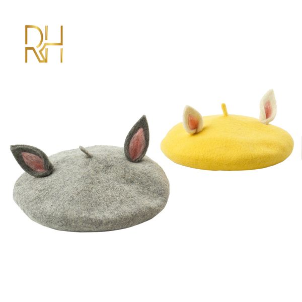 original manual 100% wool felt beret ears shape diy beret winter joker hat gift for ladies and women rh, Blue;gray
original manual 100% wool felt beret ears shape diy beret winter joker hat gift for ladies and women rh, Blue;gray