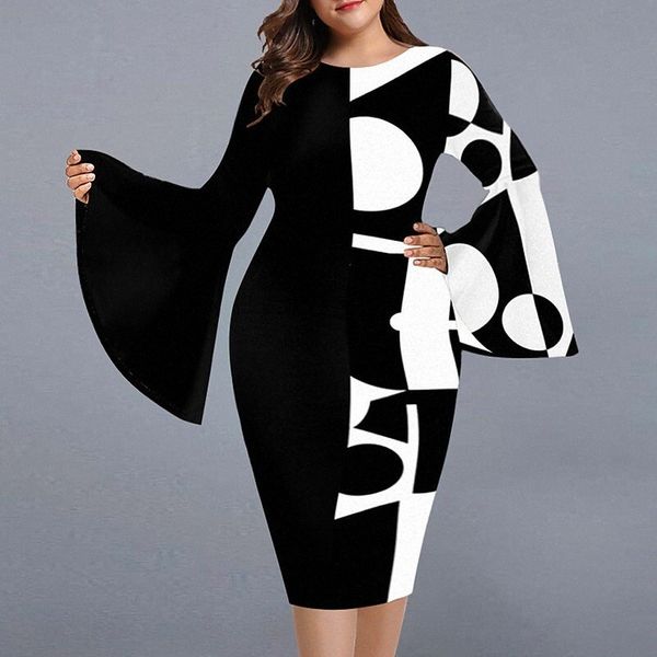 women's plus size sheath dress geometric v neck print long sleeve spring work casual knee length dress causal daily dress k4vg#, Black
women's plus size sheath dress geometric v neck print long sleeve spring work casual knee length dress causal daily dress k4vg#, Black