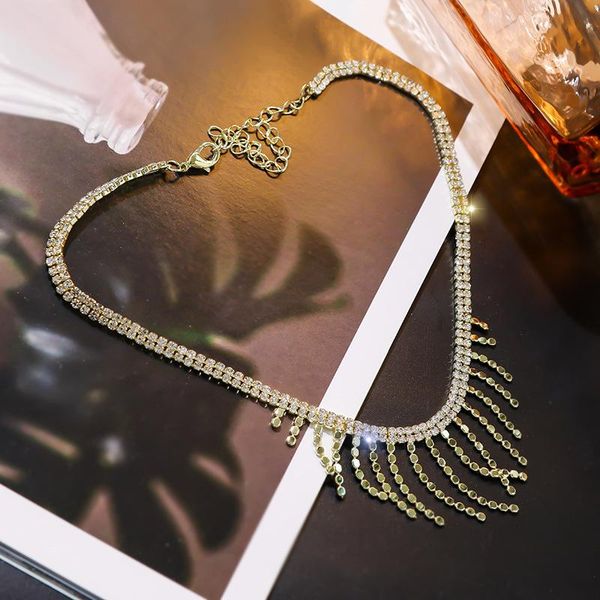 europe and america temperament simple chain tassel rhinestones necklace fashion ladies banquet dress accessories jewelry, Silver
europe and america temperament simple chain tassel rhinestones necklace fashion ladies banquet dress accessories jewelry, Silver