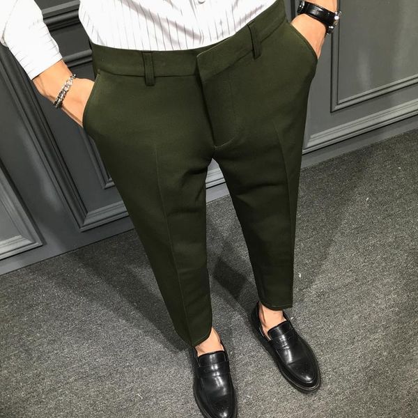 men's suits & blazers 2021 business dress pants men solid colors office social work suit ankle length casual slim fit wedding trousers, White;black
men's suits & blazers 2021 business dress pants men solid colors office social work suit ankle length casual slim fit wedding trousers, White;black