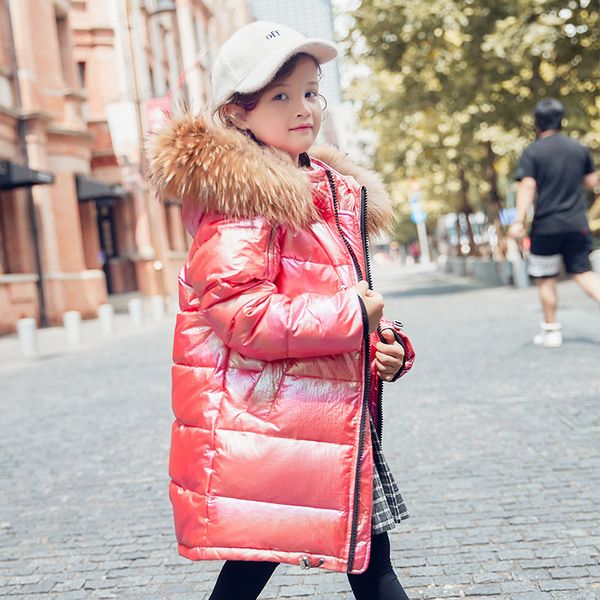 girl winter down coat raccoon fur collar solid shiny white duck jackets windproof warm outerwear for children parkas clothes lj201120, Blue;gray
girl winter down coat raccoon fur collar solid shiny white duck jackets windproof warm outerwear for children parkas clothes lj201120, Blue;gray