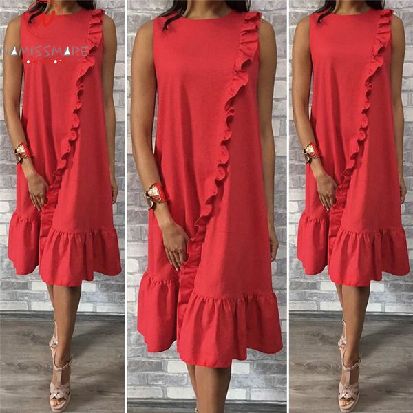 women for streetwear patchwork design ruffles decor o-neck sleeveless solid color lady summer loose casual, Black;gray
women for streetwear patchwork design ruffles decor o-neck sleeveless solid color lady summer loose casual, Black;gray