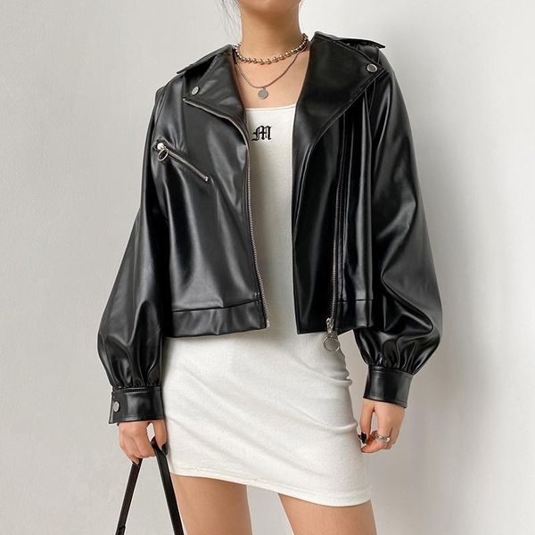 harajuku punk faux leather jacket women autumn vintage cropped biker jackets elegant black pu coat ladies streetwear, Black;brown
harajuku punk faux leather jacket women autumn vintage cropped biker jackets elegant black pu coat ladies streetwear, Black;brown
