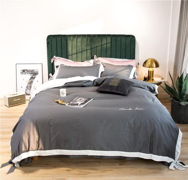 luxury egypt cotton solid colors bowknot bedding set embroidery splicing color duvet cover sets bed sheet king size 4pcs
luxury egypt cotton solid colors bowknot bedding set embroidery splicing color duvet cover sets bed sheet king size 4pcs