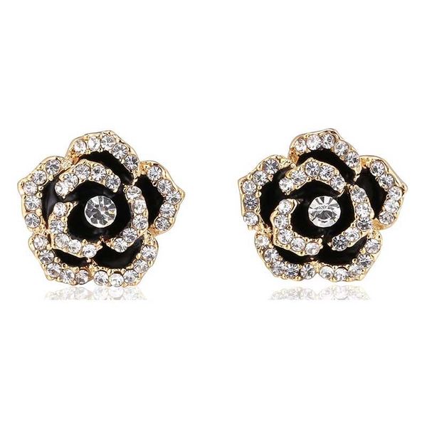 stud designer flower earrings female jewelry black camellia rhinestone, Golden;silver
stud designer flower earrings female jewelry black camellia rhinestone, Golden;silver