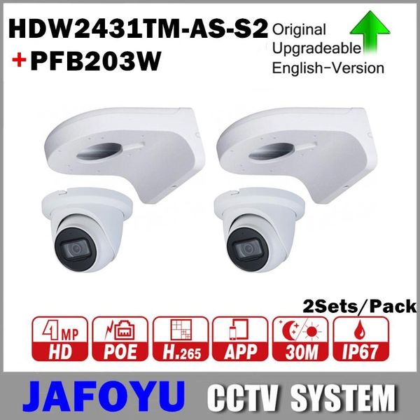 cameras 2sets/pack including 2pcs dh hdw2431tm-as-s2 4mp wdr ir eyeball network camera ipc-hdw2431tm-as-s2 with poe p2p + pfb203w
cameras 2sets/pack including 2pcs dh hdw2431tm-as-s2 4mp wdr ir eyeball network camera ipc-hdw2431tm-as-s2 with poe p2p + pfb203w