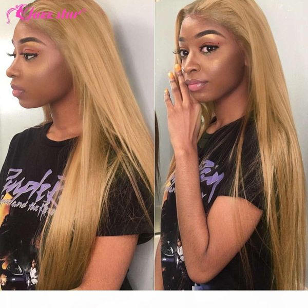 brazilian straight #27 honey blonde wig13x4 lace front human wigs pre-plucked with baby hair jazz star non-remy, Black;brown 
brazilian straight #27 honey blonde wig13x4 lace front human wigs pre-plucked with baby hair jazz star non-remy, Black;brown